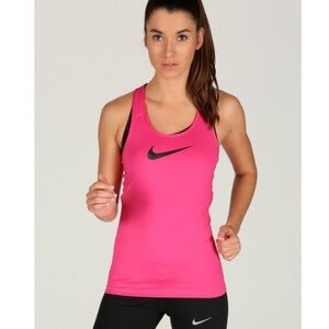 Nike Tank Top Pro Cool Dri-FIT Training Pink Black Logo S Activewear Gym